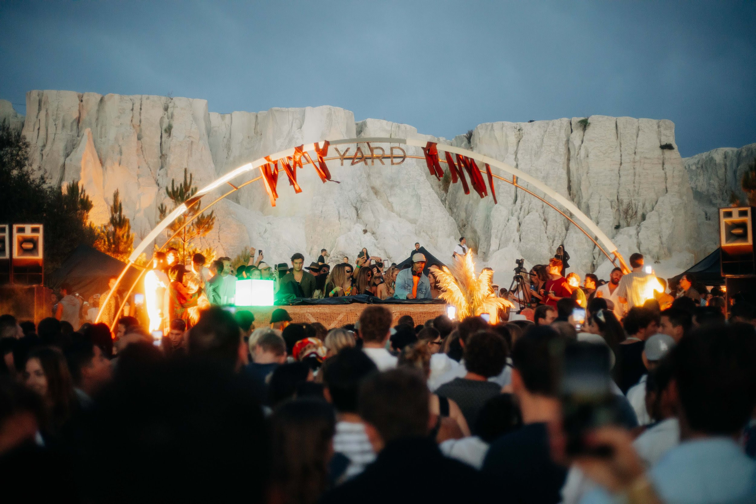 YARD festival DJ with white cliffs